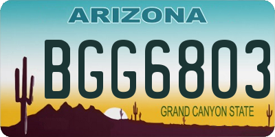AZ license plate BGG6803