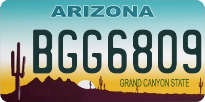 AZ license plate BGG6809