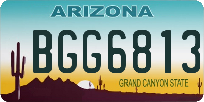 AZ license plate BGG6813