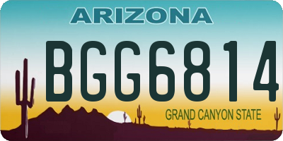 AZ license plate BGG6814
