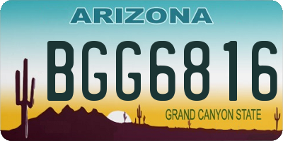 AZ license plate BGG6816