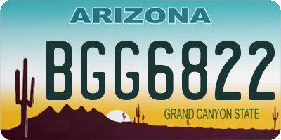 AZ license plate BGG6822