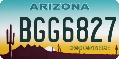 AZ license plate BGG6827