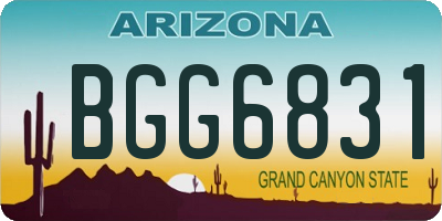 AZ license plate BGG6831