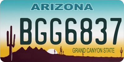 AZ license plate BGG6837