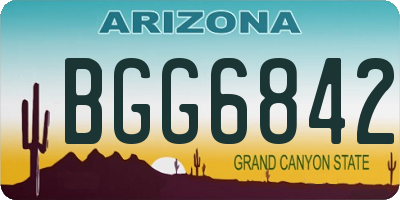 AZ license plate BGG6842