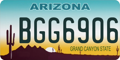AZ license plate BGG6906