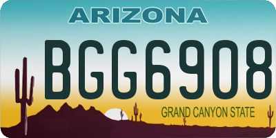 AZ license plate BGG6908