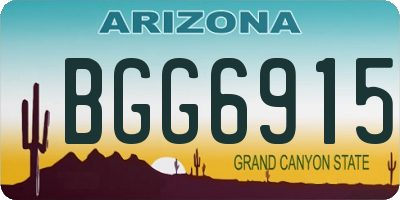 AZ license plate BGG6915