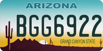 AZ license plate BGG6922