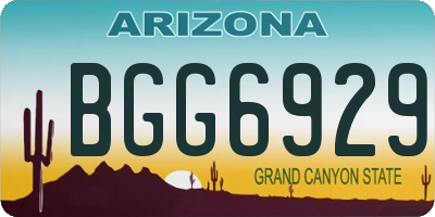 AZ license plate BGG6929
