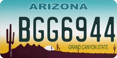 AZ license plate BGG6944