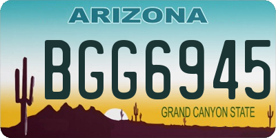 AZ license plate BGG6945