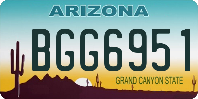 AZ license plate BGG6951