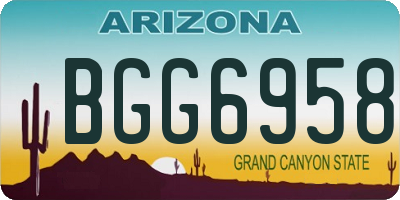 AZ license plate BGG6958