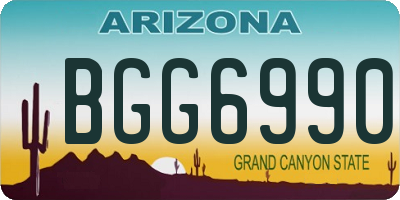 AZ license plate BGG6990