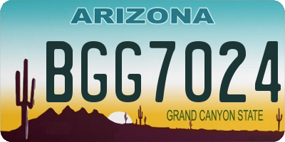 AZ license plate BGG7024