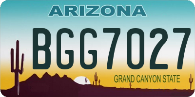 AZ license plate BGG7027