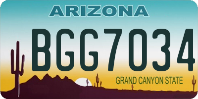 AZ license plate BGG7034