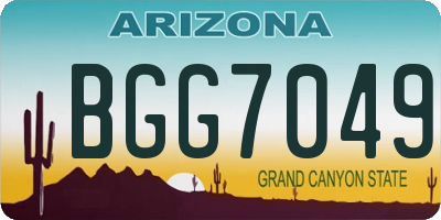 AZ license plate BGG7049