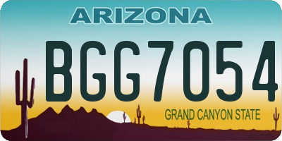 AZ license plate BGG7054