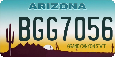 AZ license plate BGG7056
