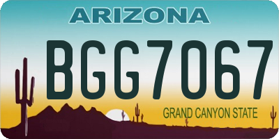 AZ license plate BGG7067
