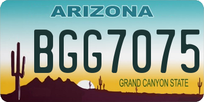 AZ license plate BGG7075