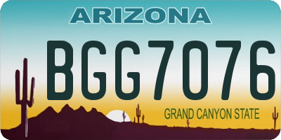 AZ license plate BGG7076