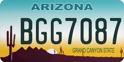 AZ license plate BGG7087