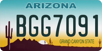 AZ license plate BGG7091