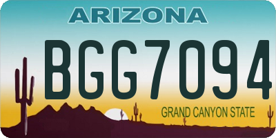AZ license plate BGG7094
