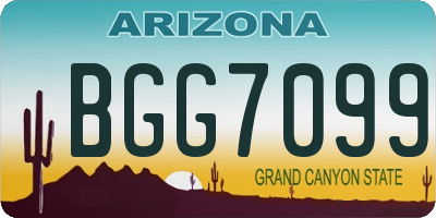 AZ license plate BGG7099