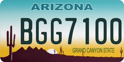 AZ license plate BGG7100