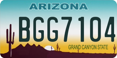 AZ license plate BGG7104