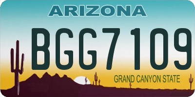 AZ license plate BGG7109