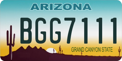 AZ license plate BGG7111