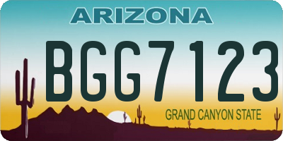 AZ license plate BGG7123
