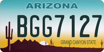 AZ license plate BGG7127