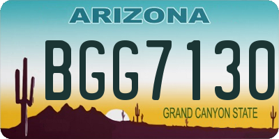 AZ license plate BGG7130