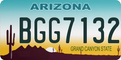AZ license plate BGG7132