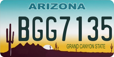 AZ license plate BGG7135