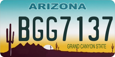 AZ license plate BGG7137