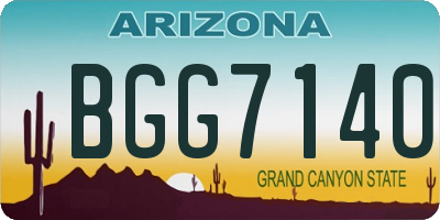 AZ license plate BGG7140