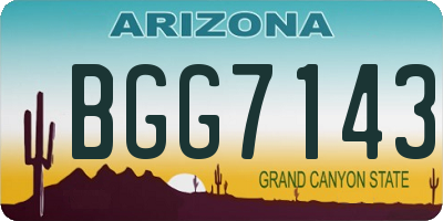 AZ license plate BGG7143