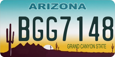 AZ license plate BGG7148