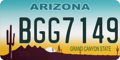 AZ license plate BGG7149