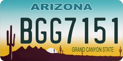 AZ license plate BGG7151