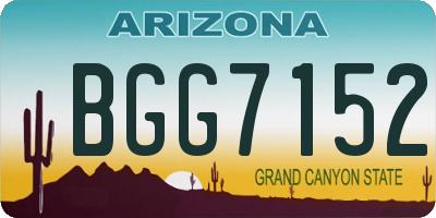 AZ license plate BGG7152