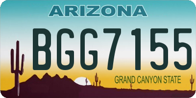 AZ license plate BGG7155
